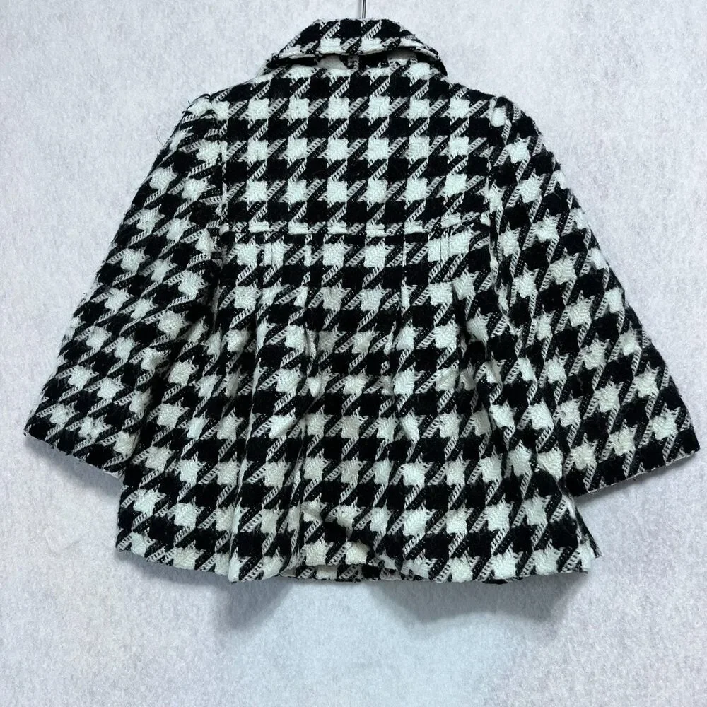 Cherokee Houndstooth Black & White Little Girl Jacket Coat Size 2T